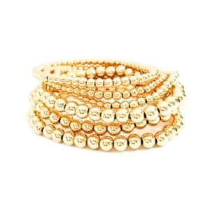 Gold beaded bracelet set